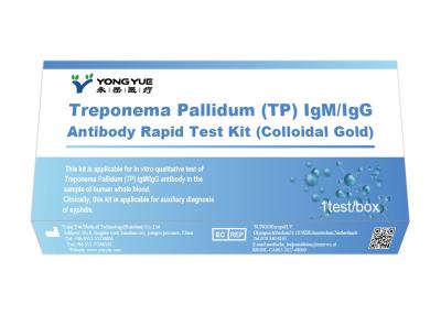 China Treponema Pallidum (TP) IgM/IgG Antibody Rapid Test Kit Colloidal Gold for sale