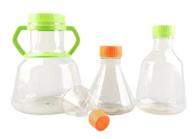 China Laboratory Plastic Flask High Efficiency Erlenmeyer Flasks Vent Cap Filter Cap for sale