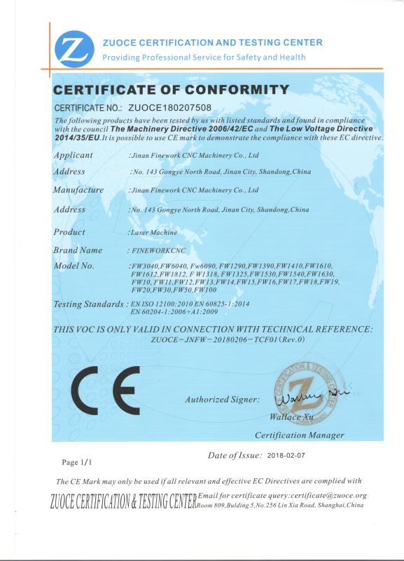 CE - Jinan Finework CNC Machinery Co., Ltd.