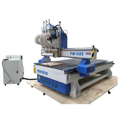 China Building Material Shops Double Head CNC Wood Router 1325 CNC Machinewith R Latest Machinery For Door Making for sale