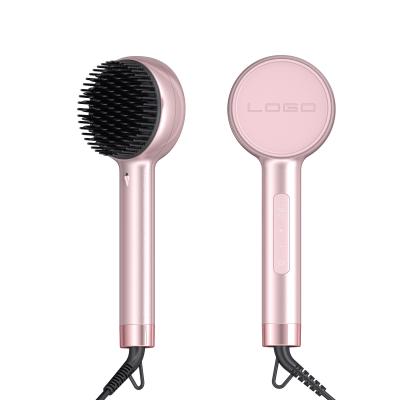 China Pink Ceramic Hot Combs Electric Curling Comb Hair Straightener for sale