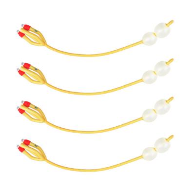 China Natural Latex Foley Catheter 16Fr 18Fr 20Fr 22Fr 24Fr Double Balloon 4 Way for sale