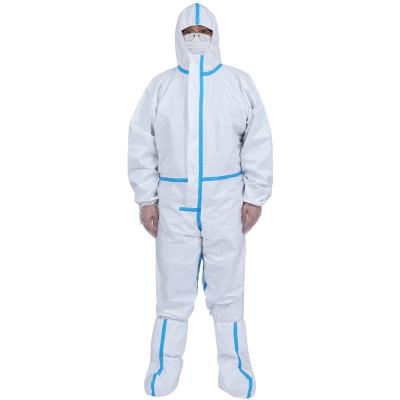 China Sterile Non Woven Chemical Medical Protective Coverall Suit With Shoe Cover for sale