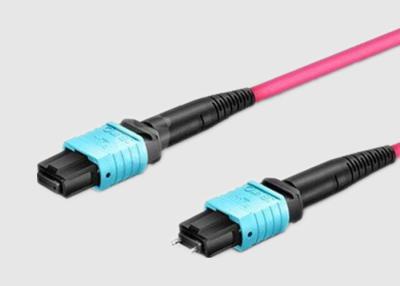 China QSFP Single Mode OM4 Aqua 5M OFNR MTP MPO Fiber Patch Cable for sale