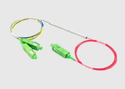 China 1×2 Metal Tube 980 &1550 Small Size WDM Fiber Splitter With SC Connectors for sale