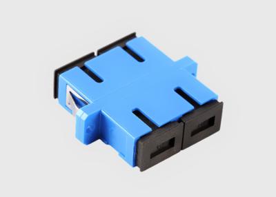 China Blue Color SC To SC Multimode Fiber Optic Adapter Coupler With Flanges for sale