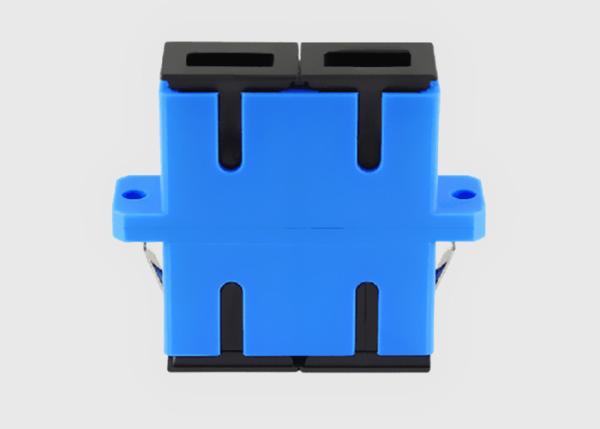 Quality Blue Color SC To SC Multimode Fiber Optic Adapter Coupler With Flanges for sale