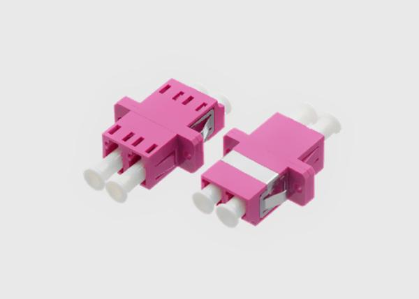 Quality LC/UPC Fiber Optic Cable Adapter Duplex MM OM4 Flanged Violet Mikrolink OM4 for sale