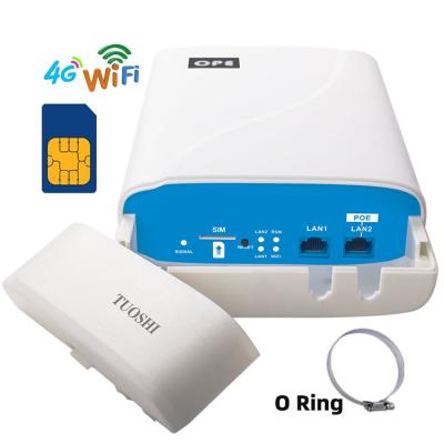 China Router al aire libre inalámbrico del puerto Ethernet 4G LTE de la tarjeta SIM del CPE de Wifi del poder del POE de la prenda impermeable para el CCTV rural en venta