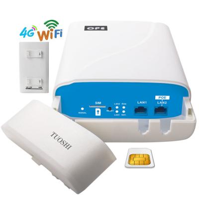 China router sem fio do CPE de 300mbps CAT4 Wifi Sim Card Outdoor 4G LTE com poder do ponto de entrada à venda