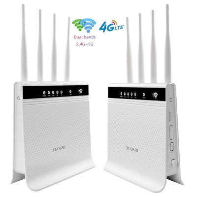 China OEM CAT4 CAT6 32 Users Dual Band 4G LTE WIFI Router Unlock 1200mbps Band Lock CPE for sale