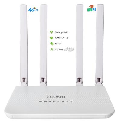 China WiFi Wireless 300Mbps LAN WAN Ethernet CPE 4G LTE Router Unlocked Sim Card for sale