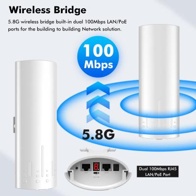 China 3KM PTMP / PTP Wireless Bridge 24V PoE 2 LAN 14dBi 5ghz Outdoor Wifi CPE for sale