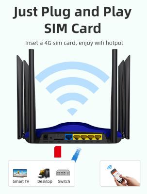 China Dual Band 1200mbps AT-T T-Mobile Simcard Wireless Wifi Router Firmware Wan Failover 4g Lte CPE for sale