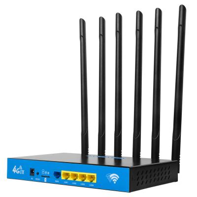 China 6 Antennas 1200Mbps WiFi Router Black Dual Band Sim Card Router for sale