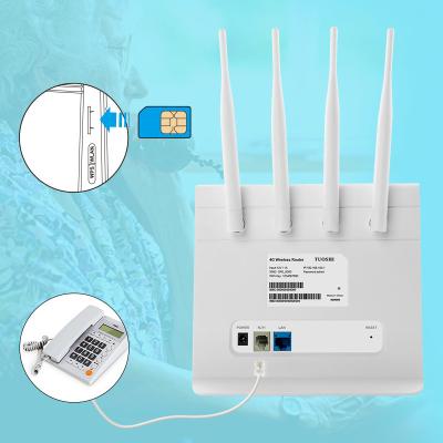 China 5dbi Antenna LTE Router Volte 1200Mbps 4G Sim Card Slot Router for sale