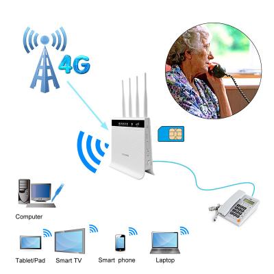 China 4 Antennas LTE Router Volte 1200mbps CPE LTE Wireless Router Sim Card Slot for sale