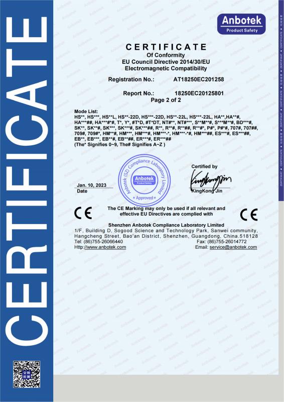 CE Certificate(2) - HYSEE Electronics Security Co., Limited