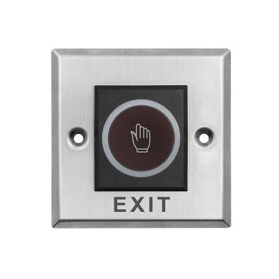 China Square Size 86*86mm Stainless Steel Touchless Infrared Exit Button with LED light for sale