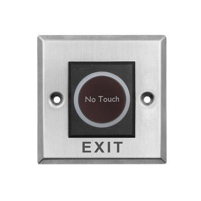 China T4 Square Size 86*86mm Stainless Steel Touchless Infrared Exit Button with LED light,With English Text for sale