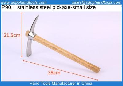 China Stainless steel pickaxe, hoe, double-headed pickaxe, mountain climbing pickaxe with wooden handle for sale