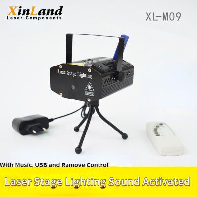 China 7.5w Mini Laser Stage Lighting With Music USB Sound Activated Remove Control RGB for sale