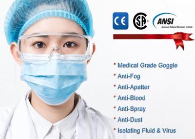 China Gafas de niebla antis médicas del ANSI CSA con el ojo del escudo de la válvula del respiradero oftálmico en venta