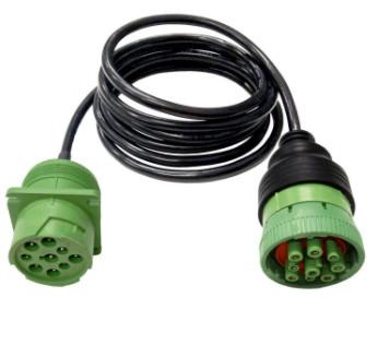 China Green J1939 9 Pin Deutsch Connector Type 2 7ft Shielded Male Female Cable Connectors for sale