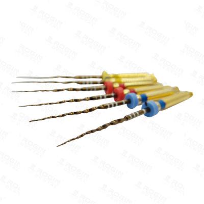 China Memory Control Dental Endo Files , Endodontic Dental Rotary Files With Gold Color for sale