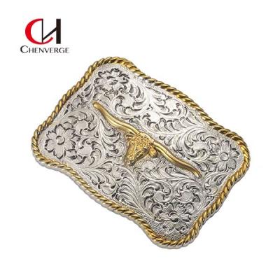 China Thickness 3mm Antirust Western Belt Buckle , Lightweight Plate Style Belt Buckle for sale
