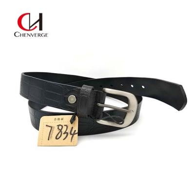 China Antiwear Ladies Black Leather Belt , Multiscene Full Grain Cowhide Belt for sale