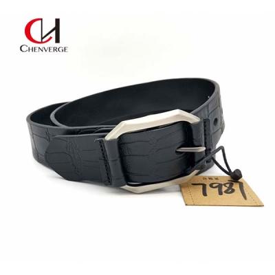 China OEM Retro Style Braided Leather Belt With Metal Buckle Width 38mm for sale