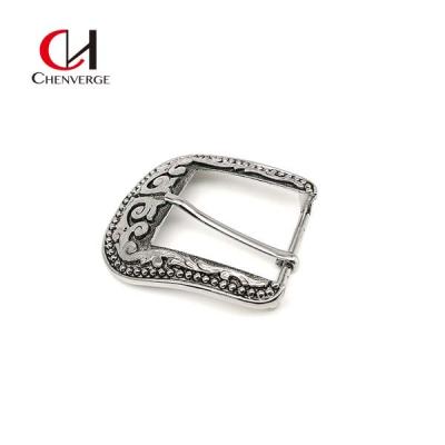 China Flowers Bead Silver Belt Buckles Zinc Alloy Size 38mm For Bags for sale