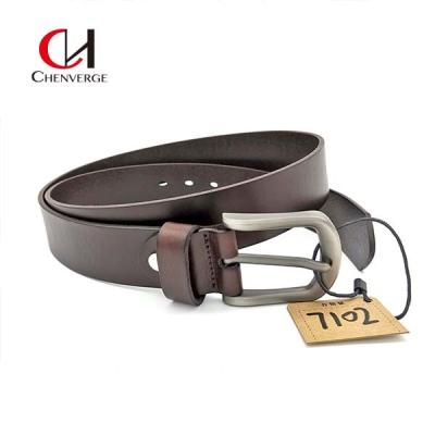 China Matte Authentic Genuine Leather Belt Practical Reddish Brown Color for sale