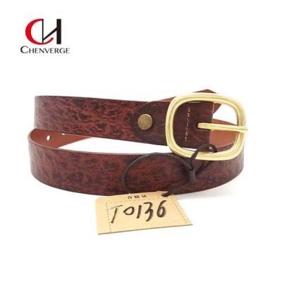 China Cowhide Crocodile Embossed Leather Belt for sale