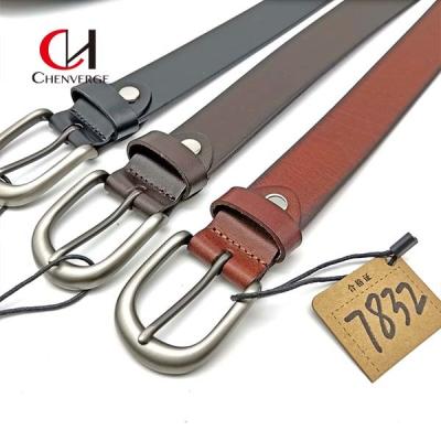 China Chenverge Unisex Genuine Leather Dress Belt , Leisure Genuine Handmade Leather Belts for sale