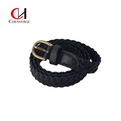 中国 Cowhide Or PU Woven Braided Leather Belt With Soft Waist Anti Wear 販売のため