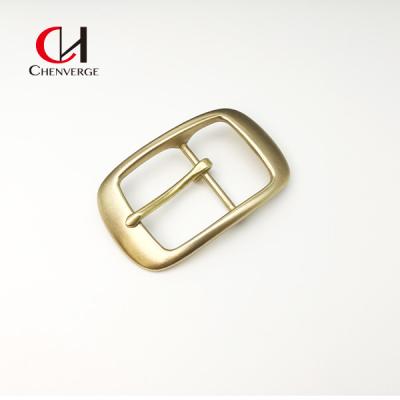 China Copper Color Cowhide Belt Buckle 75mm Length Laser  Logo for sale
