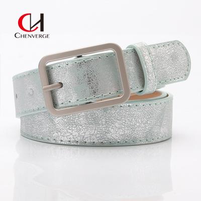 China Shiny PU Alloy Buckle Ladies Leather Belt Jeans Clothing Accessories for sale