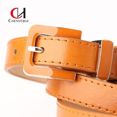 China Zinc Alloy Ladies Leather Belt Creative Glossy Surface For Dresses Half Skirts for sale