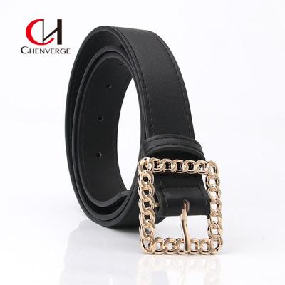 China Women'S Hollowed Out Gold Square Buckle Belt Multi Color ODM for sale