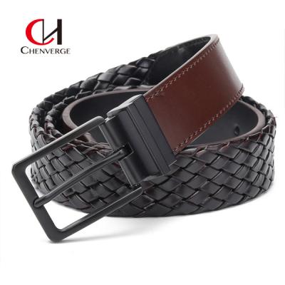 China Genuine Leather Braided Belt 110CM Length Environmentally Friendly for sale