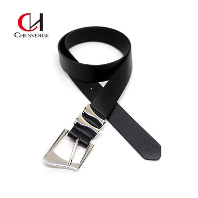 Китай Black Ladies Leather Belt Irregular Metal Needle Buckle Custom Logo продается