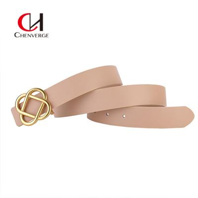 China Women's Decorative PU Leather Belts Flower Hollow Buckle Customized Logo for sale