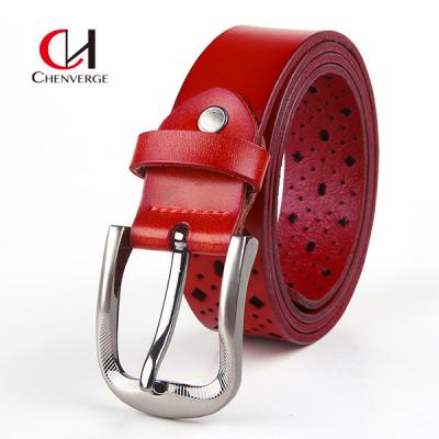 China Cowhide Ladies Leather Belt Adjustable Size Standard Length for sale