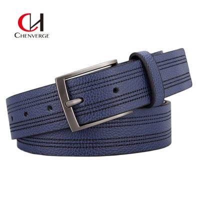 China 3.5cm Width Men's Leather Belts Zinc Alloy Pin Buckle Business Casual Belt for sale