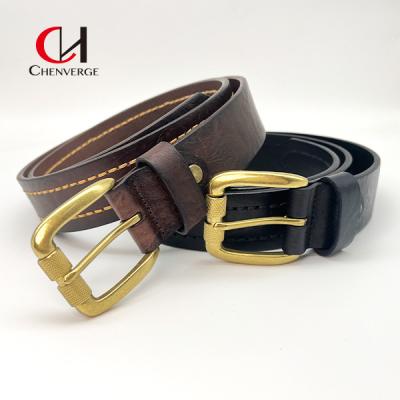 China Cinturón de cuero genuino de estilo casual retro Hombres y mujeres Capa superior de cintura de cuero de vaca en venta