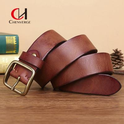 China Cinturón de cuero de negocios de 130 cm Cinturón de hombre de cuero de vaca de capa superior de tamaño estándar en venta