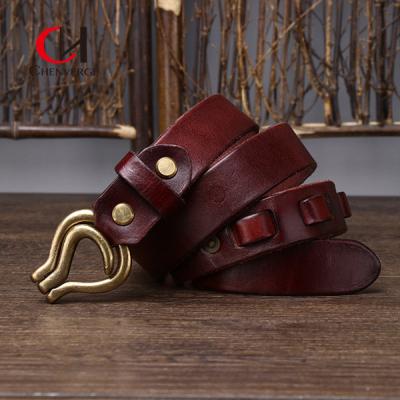 中国 High Durability Black Genuine Leather Belt With Zinc Alloy Buckle 販売のため