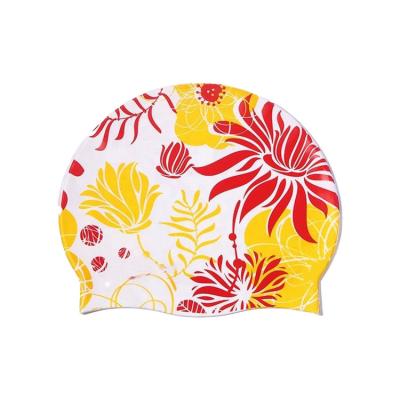 China Professional Swim Cap Non Corrosive With Chinese Flag Pattern for sale